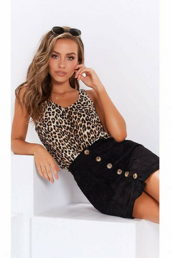 The Best Women Summer Leopard Vest Fashion Ladies Sleeveless Camisole Holiday Daily Casual V-Neck Tank Top Blouse Online - Takalr