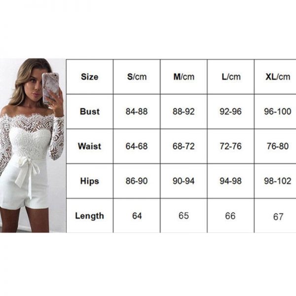 The Best Women Summer Off Shoulder Sexy Playsuits Fashion Ladies Long Sleeve Sheer Lace Patchwork Hollow Bandage Skinny Playsuits Online - Takalr