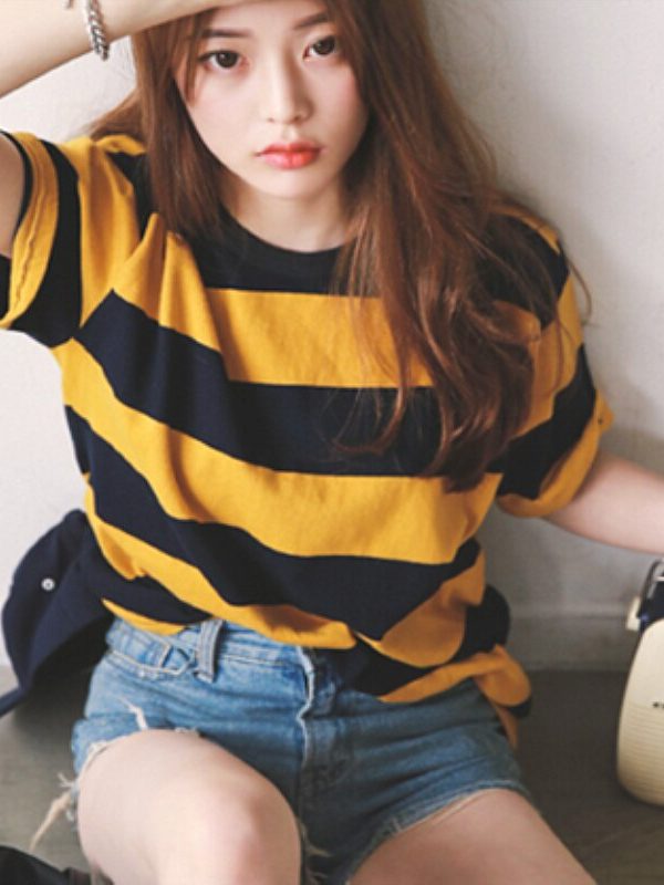 The Best Women Summer Short Sleeveless Striped O-Neck Tops Shirt Ladies Casual Loose Baggy Tops Tunic T-Shirts Plus Size Online - Takalr