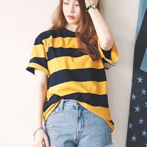 The Best Women Summer Short Sleeveless Striped O-Neck Tops Shirt Ladies Casual Loose Baggy Tops Tunic T-Shirts Plus Size Online - Takalr