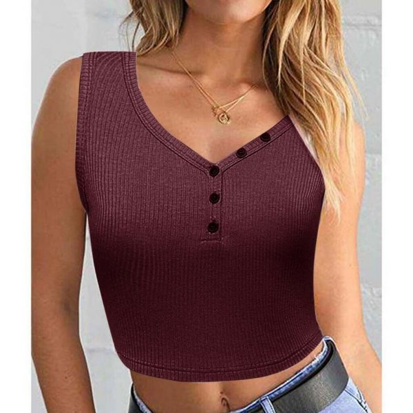 The Best Women Summer Solid Vest Crop Top Ladies Sleeveless Shirt Blouse Casual Stretch Blouse Tank Top Women Clothes Online - Takalr