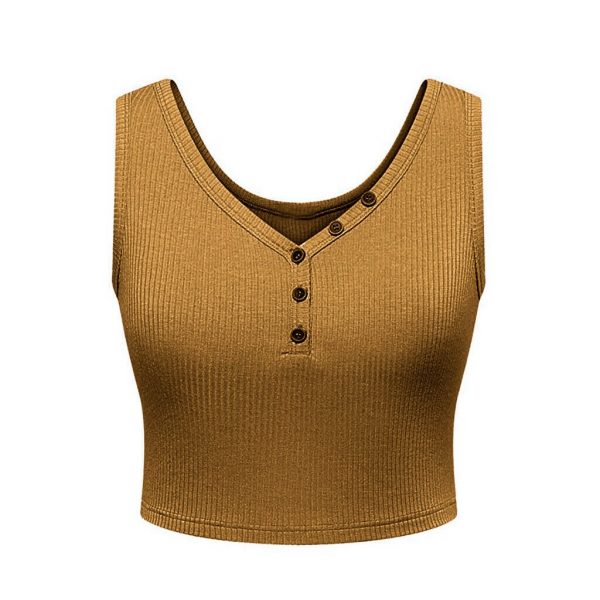 The Best Women Summer Solid Vest Crop Top Ladies Sleeveless Shirt Blouse Casual Stretch Blouse Tank Top Women Clothes Online - Takalr