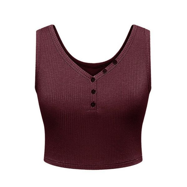 The Best Women Summer Solid Vest Crop Top Ladies Sleeveless Shirt Blouse Casual Stretch Blouse Tank Top Women Clothes Online - Takalr