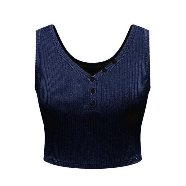 The Best Women Summer Solid Vest Crop Top Ladies Sleeveless Shirt Blouse Casual Stretch Blouse Tank Top Women Clothes Online - Takalr