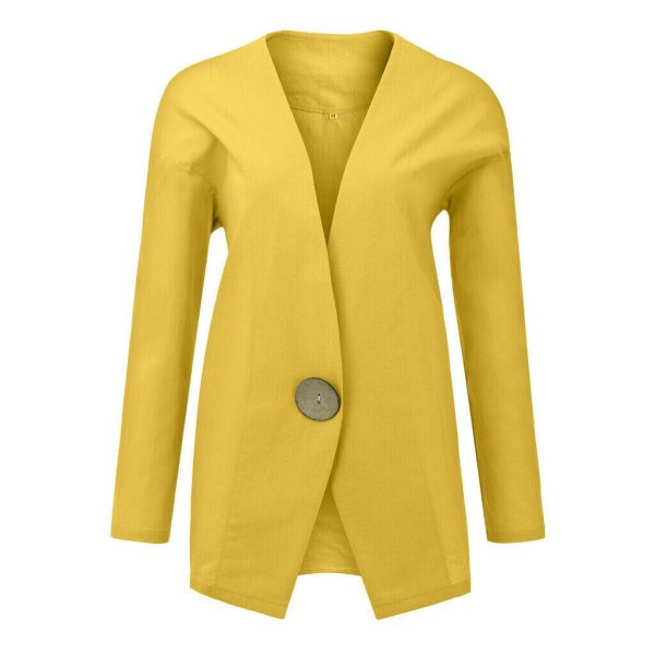 The Best Women Trench Wool Parka Long Sleeve Slim Blazer Coat Outwear Long Lapel Jacket Lot Ladies Formal Work Suits Cardigan Coats Online - Takalr