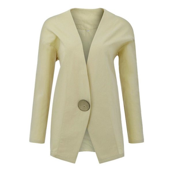 The Best Women Trench Wool Parka Long Sleeve Slim Blazer Coat Outwear Long Lapel Jacket Lot Ladies Formal Work Suits Cardigan Coats Online - Takalr