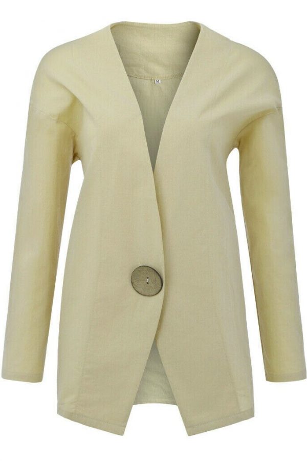 The Best Women Trench Wool Parka Long Sleeve Slim Blazer Coat Outwear Long Lapel Jacket Lot Ladies Formal Work Suits Cardigan Coats Online - Takalr