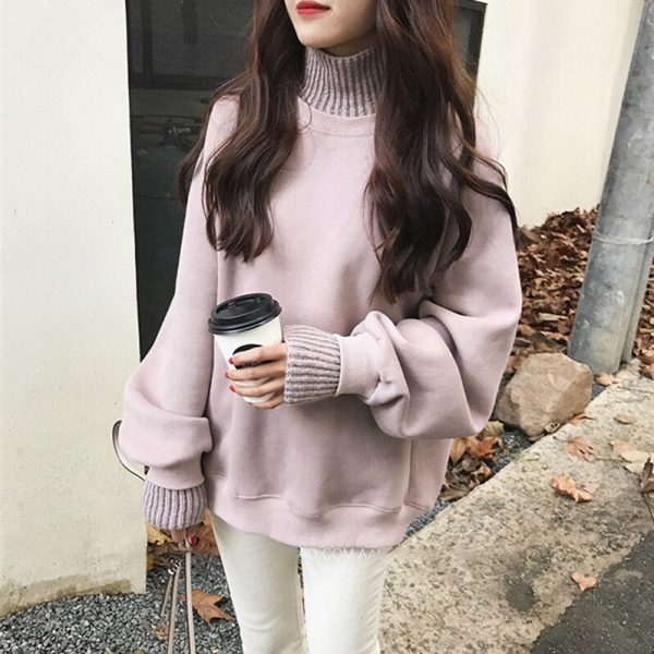 The Best Women Turtleneck Hoodies and Sweatshirt Elegant Long Sleeve truien dames pullovers jumper harajuku Hoody Ladies Sweet Streetwear Online - Takalr