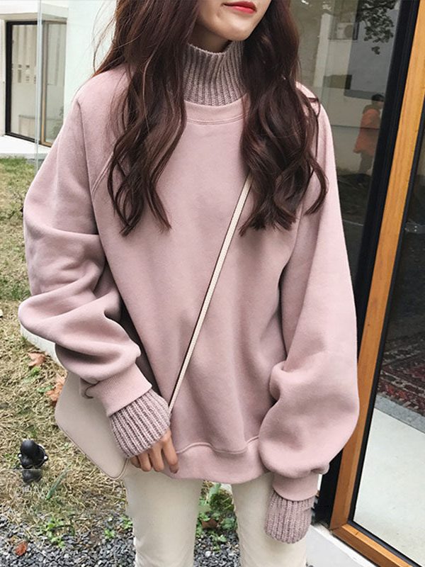 The Best Women Turtleneck Hoodies and Sweatshirt Elegant Long Sleeve truien dames pullovers jumper harajuku Hoody Ladies Sweet Streetwear Online - Takalr