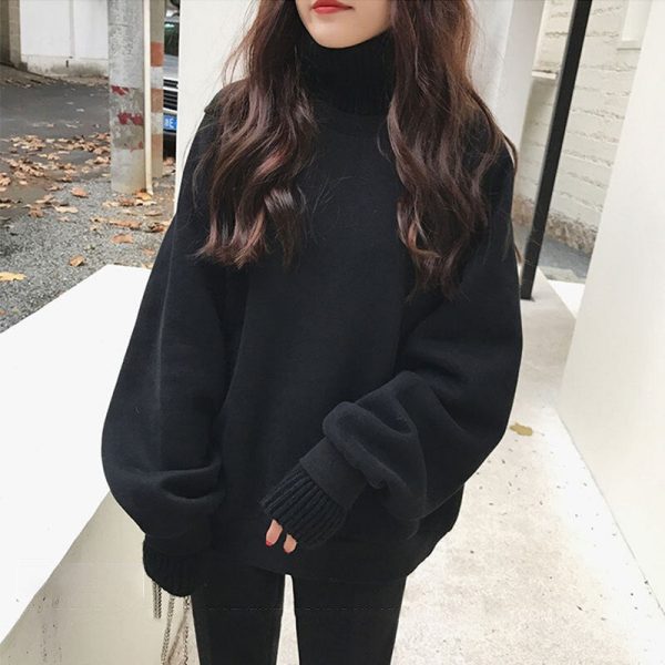 The Best Women Turtleneck Hoodies and Sweatshirt Elegant Long Sleeve truien dames pullovers jumper harajuku Hoody Ladies Sweet Streetwear Online - Takalr