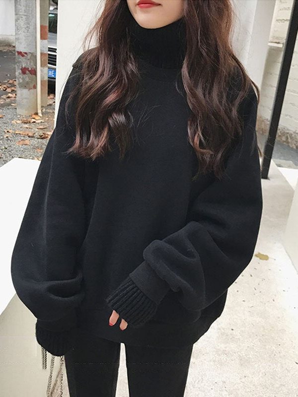 The Best Women Turtleneck Hoodies and Sweatshirt Elegant Long Sleeve truien dames pullovers jumper harajuku Hoody Ladies Sweet Streetwear Online - Takalr