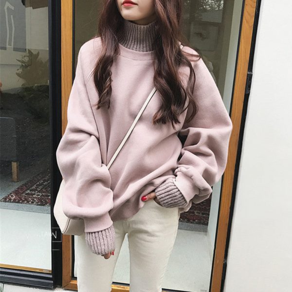 The Best Women Turtleneck Hoodies and Sweatshirt Elegant Long Sleeve truien dames pullovers jumper harajuku Hoody Ladies Sweet Streetwear Online - Takalr