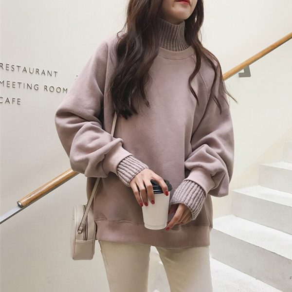 The Best Women Turtleneck Hoodies and Sweatshirt Elegant Long Sleeve truien dames pullovers jumper harajuku Hoody Ladies Sweet Streetwear Online - Takalr