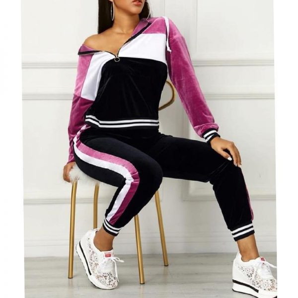 Women Two Piece Outfits Spring Long Sleeve Hoodies and Pants Set Streetwear Casual Drawstring Tops Sweatpants 2 Piece Set - Takalr