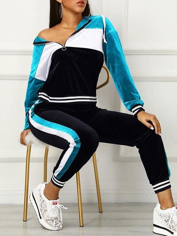 Women Two Piece Outfits Spring Long Sleeve Hoodies and Pants Set Streetwear Casual Drawstring Tops Sweatpants 2 Piece Set - Takalr