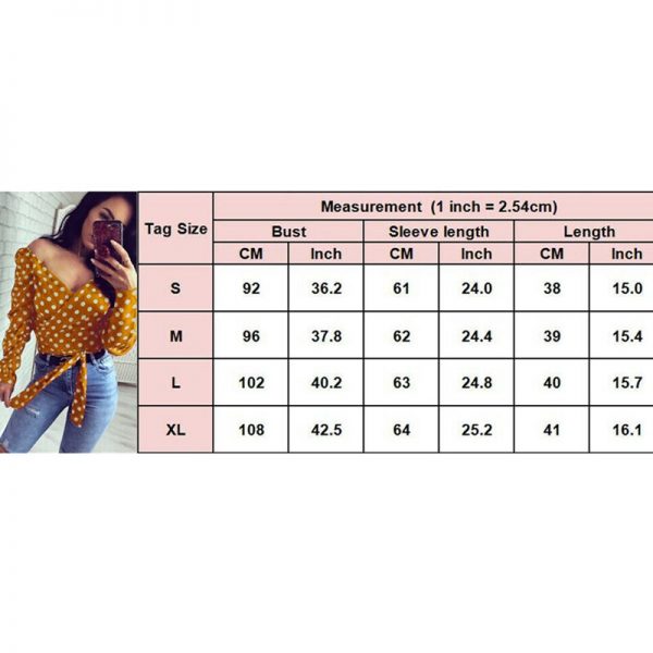 The Best Women V-Neck Fashion Summer Holiday Long Sleeve Tops Slimmer Fitting Shirt Ladies Casual Simple Sexy Polka Dot Tops Shirt Online - Takalr