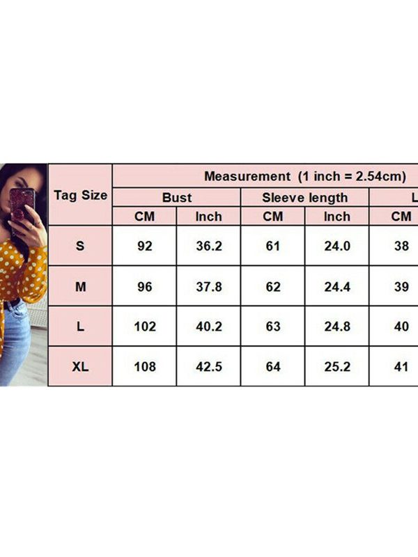 The Best Women V-Neck Fashion Summer Holiday Long Sleeve Tops Slimmer Fitting Shirt Ladies Casual Simple Sexy Polka Dot Tops Shirt Online - Takalr