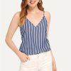 The Best Women Vest Tank Tops Striped Summer Sleeveless V-Neck Loose Shirt Tee Ladies Casual Holiday Beach Camisole Online - Takalr