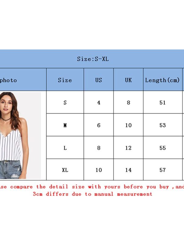 The Best Women Vest Tank Tops Striped Summer Sleeveless V-Neck Loose Shirt Tee Ladies Casual Holiday Beach Camisole Online - Takalr