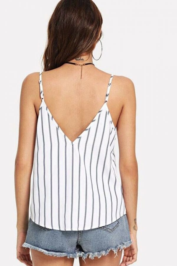 The Best Women Vest Tank Tops Striped Summer Sleeveless V-Neck Loose Shirt Tee Ladies Casual Holiday Beach Camisole Online - Takalr