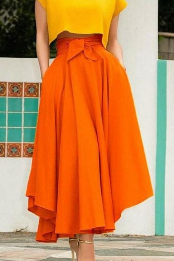 The Best Women Vintage High Waist Skirts Lady Maxi Pleated Skirt Long Maxi Fashion Skirt Females Full Length Solid Color Skirts Hot Online - Takalr