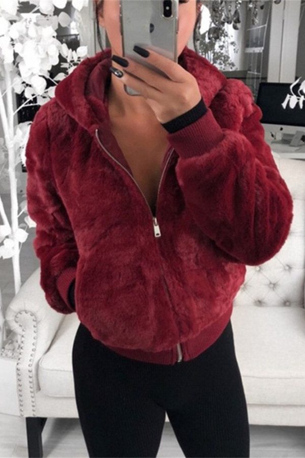 The Best Women Winter Teddy Bear Fluffy Short Coat Fleece Fur Jacket Ladies Fleece Zip Outerwear Casual Top Jacket Oversized Overcoat Online - Takalr