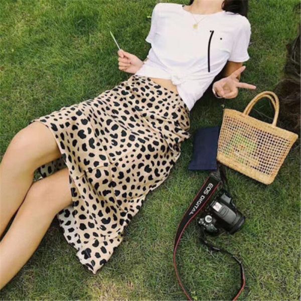 The Best Women Wrap Ruffles A Line High Waist Skirt 2018 Ladies Casual Leopard Printed Short Mini Skirts Slim Leopard Evening Party Skirt Online - Takalr