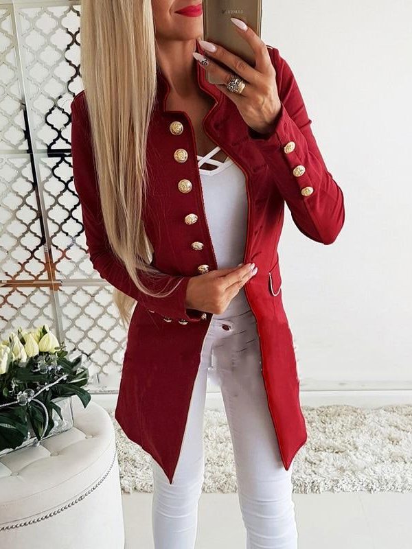 Women blazers jacket coat Autumn slim fit business blazer Long sleeve office ladies work suit Vintage single breasted fall coat - Takalr