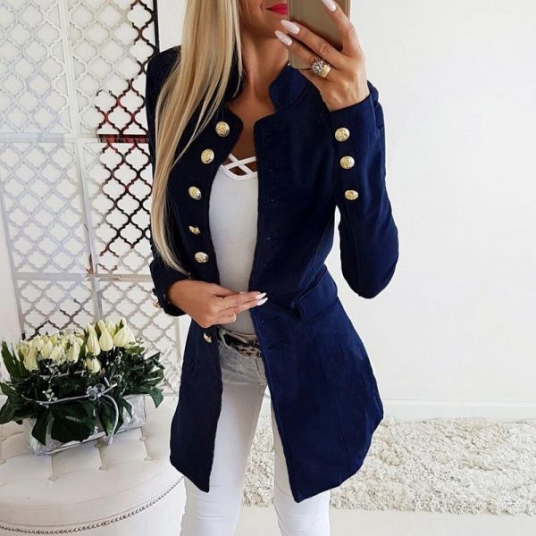 Women blazers jacket coat Autumn slim fit business blazer Long sleeve office ladies work suit Vintage single breasted fall coat - Takalr