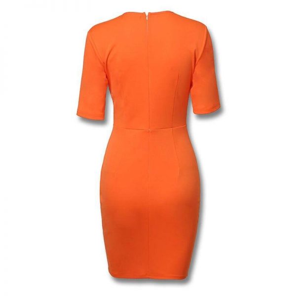 Women ruched surplice wrap bodycon dress Asymmetrical hem office lady sheath solid Elegant Dress summer dresses - Takalr