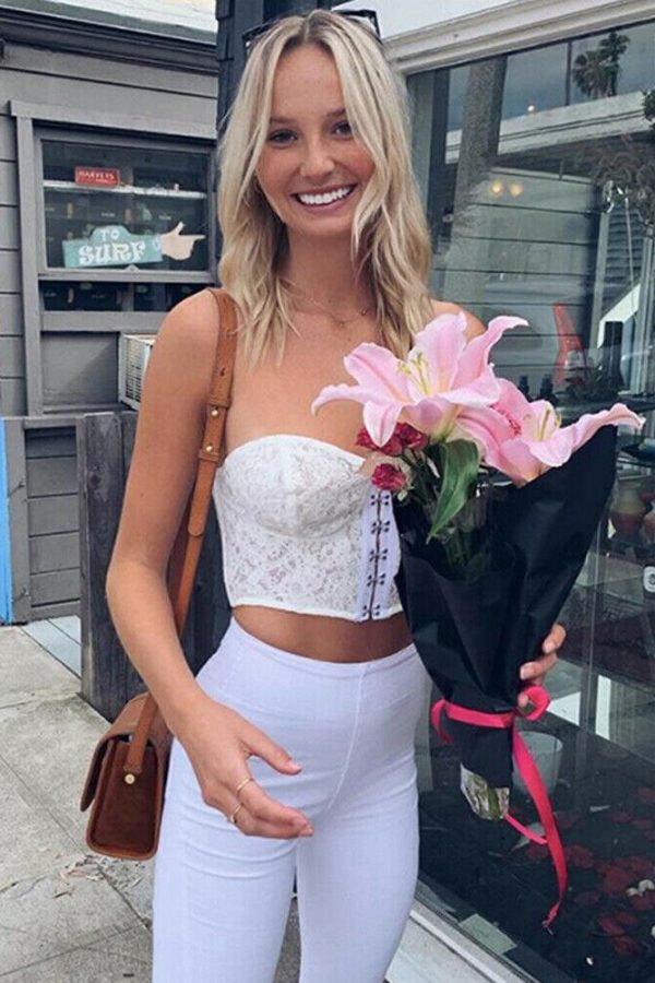 The Best Women's Fashion Summer Sleeveless Bustier Crop Top Vest Ladies Beach Holiday Casual Tank Tops Blouse Shirt Online - Takalr