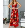 The Best Women's Floral Boho Sundress Long Dress Split Cocktail Party Beach Dress Elegant Holiday Party Long High Split Dress Online - Takalr