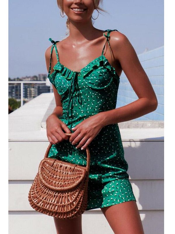 The Best Women's Floral Mini Summer Dress Sleeveless Bandage Sexy Elegant Ladies Party Beach Dresses Sundress vestidos Fashion New 2019 Online - Takalr