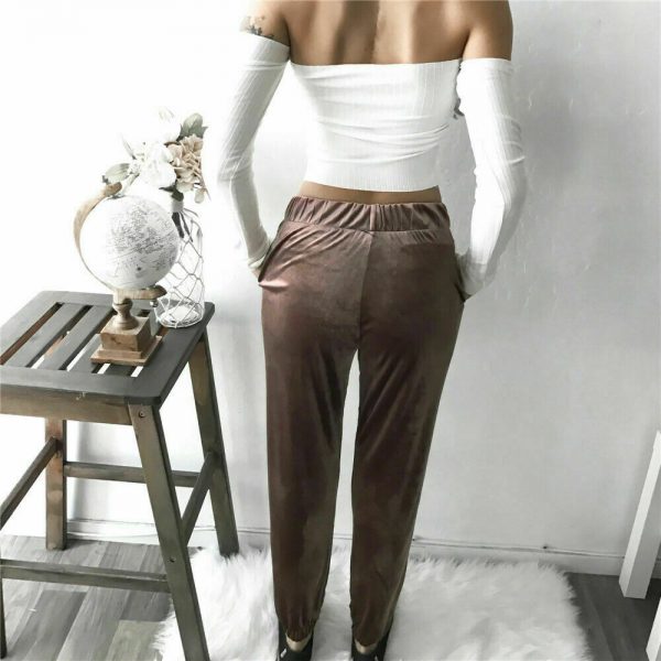 The Best Women's High Waist Casual Long Pants Autumn Winter Ladies Pencil Trousers Slim Skinny Daily Legging Sweatpants Online - Takalr