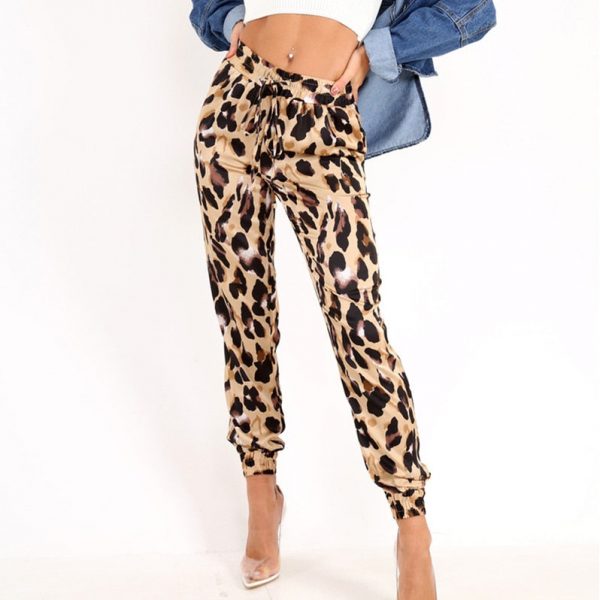 The Best Women's High Waist Leopard Print Pants Elegant Trousers Ladies Casual Party Fashion Pants Femme Streetwear Online - Takalr