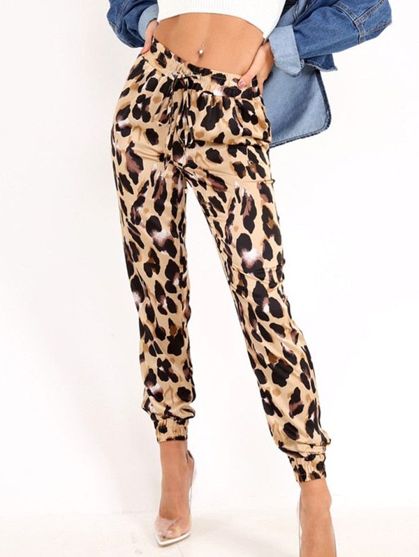 The Best Women's High Waist Leopard Print Pants Elegant Trousers Ladies Casual Party Fashion Pants Femme Streetwear Online - Takalr