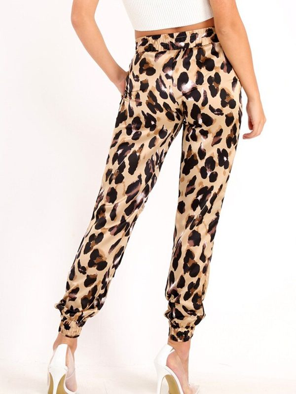 The Best Women's High Waist Leopard Print Pants Elegant Trousers Ladies Casual Party Fashion Pants Femme Streetwear Online - Takalr