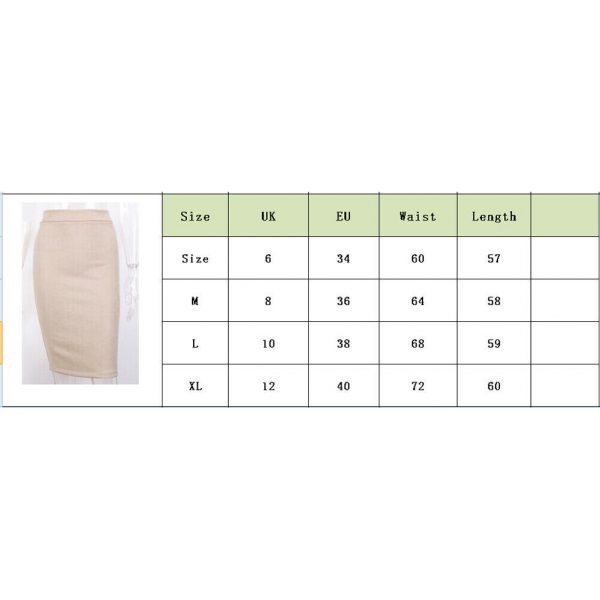 The Best Women's High Waisted Plain Jersey Summer Bodycon Tube Stretch Pencil Mini Skirt Office Ladies Casual Knee Length Skirt Online - Takalr