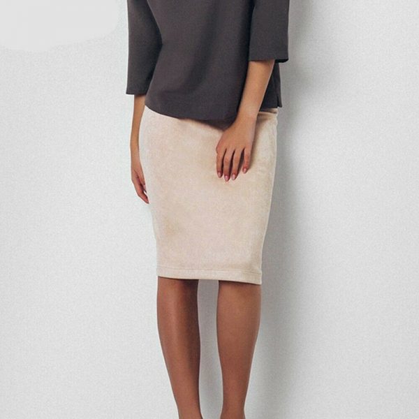 The Best Women's High Waisted Plain Jersey Summer Bodycon Tube Stretch Pencil Mini Skirt Office Ladies Casual Knee Length Skirt Online - Takalr