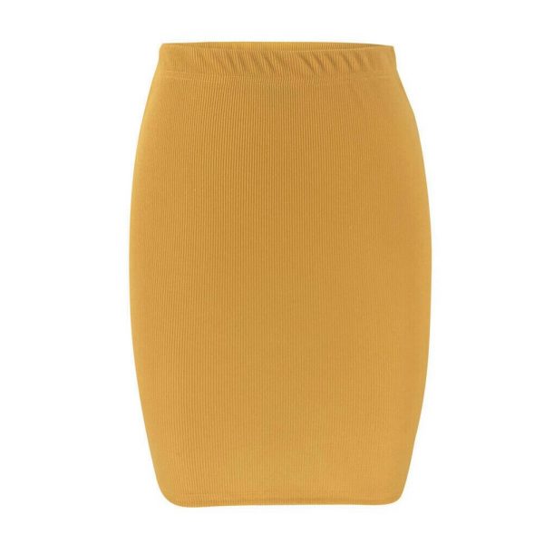 The Best Women's High Waisted Plain Sexy Summer Bodycon Tube Stretch Pencil Mini Skirt Retro Solid Slim Fit Knitted Skirt Online - Takalr