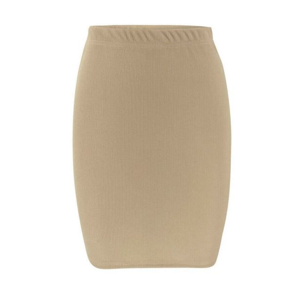 The Best Women's High Waisted Plain Sexy Summer Bodycon Tube Stretch Pencil Mini Skirt Retro Solid Slim Fit Knitted Skirt Online - Takalr