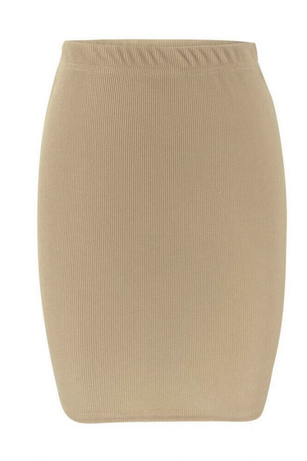 The Best Women's High Waisted Plain Sexy Summer Bodycon Tube Stretch Pencil Mini Skirt Retro Solid Slim Fit Knitted Skirt Online - Takalr