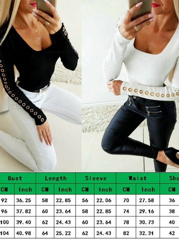 The Best Women's Hollow Out Long Sleeve Tops Shirt Ladies Knit Solid Casual Slim Blouse Autumn Sweatshirt Jumper Pullover Tops Online - Takalr