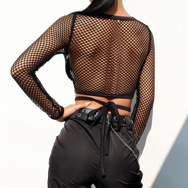 The Best Women's Hollow Sheer Mesh See-Through Crop Tops Sexy Ladies Summer Casual Beach Short Tank Tops Shirt Summer Clothing Online - Takalr