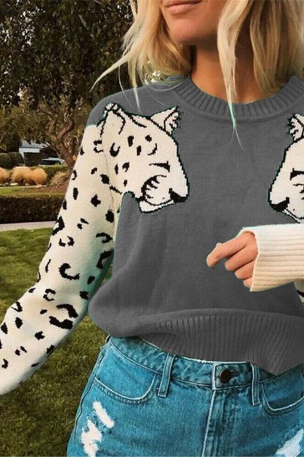 The Best Women's Ladies Knit Long Sleeve Sweater Autumn Winter Casual Loose Round Neck Jumper Sweatshirt Pullover Tops Online - Takalr