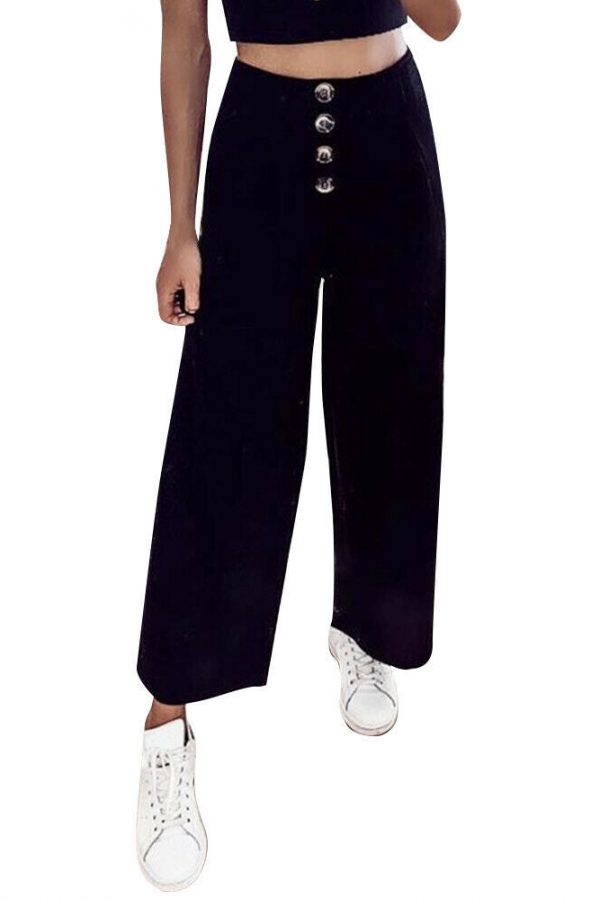 The Best Women's Ladies Solid Pleated High Elastic Waist Wide Leg Harem Trousers Casual Palazzo Loose Beach OL Pants Online - Takalr