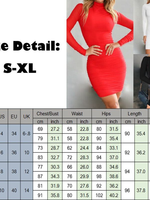 The Best Women's Lady Sexy Turtleneck Bandage Bodycon Dress 2020 Fashion New Ladies Evening Party Slim Mini Dress Clubwear Online - Takalr