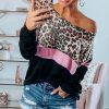 The Best Women's Leopard Long Sleeve Crew Neck T-shirt Casual Blouse Loose Jumper Shirt Tunic Tops Hoodie Sweatshirt Pullover Online - Takalr