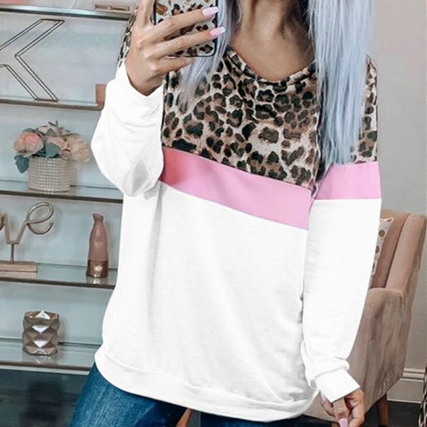 The Best Women's Leopard Long Sleeve Crew Neck T-shirt Casual Blouse Loose Jumper Shirt Tunic Tops Hoodie Sweatshirt Pullover Online - Takalr