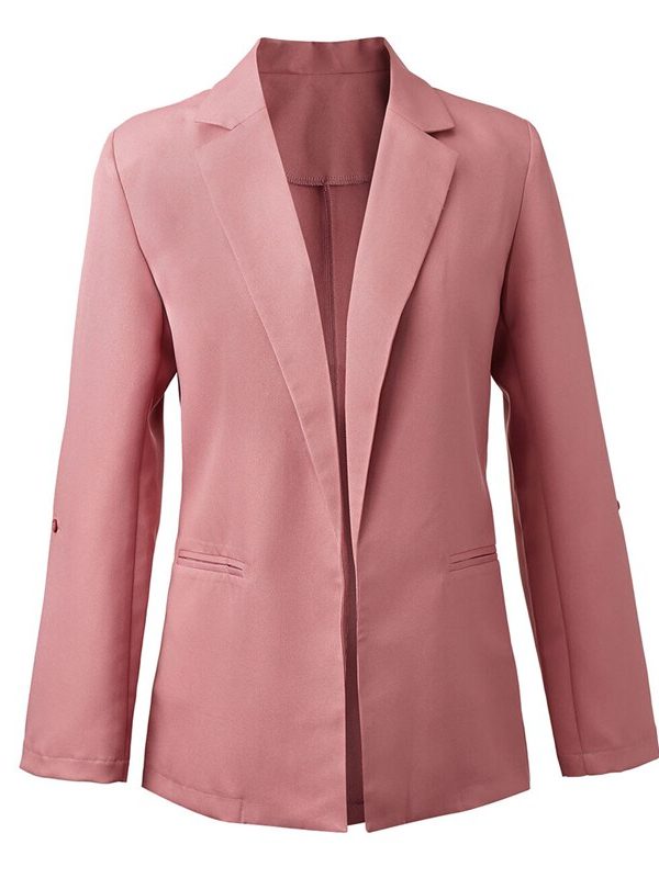 The Best Women's Long Sleeve Open Front Blazer Longline Work Office Lapel Cardigan Jacket with Pockets Slim Fitness Outwear Jacket 2019 Online - Takalr